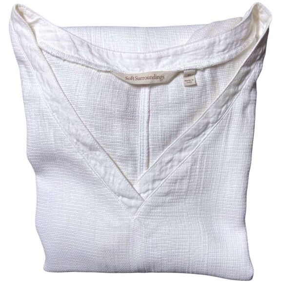 Soft Surroundings Cotton Gauze Embroidered Tunic Top White Size Medium - Picture 16 of 16